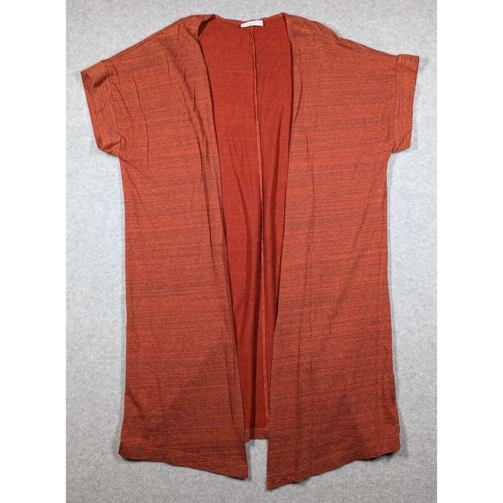 Bryn Walker Sweater XS Cardigan‎ Long Line Open Front Heathered Sleeveless